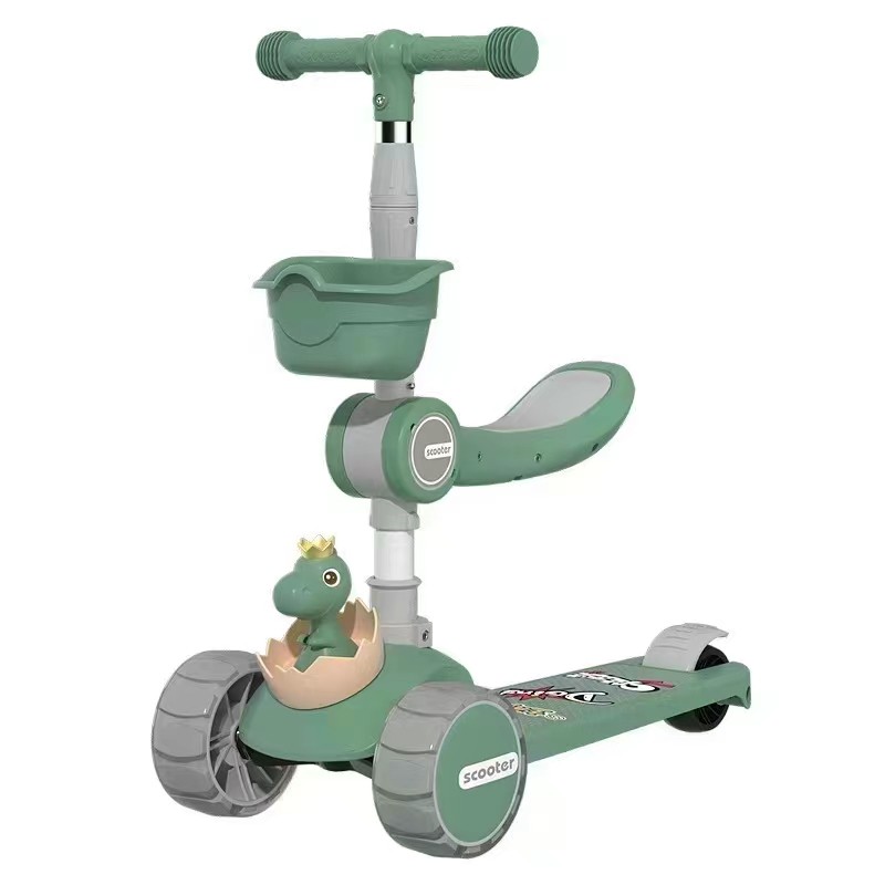 HX109 Wholesale Foldable Adjustable Height Kids Design 3 Wheel Kick Kids Scooter With 3 Flashing Wheels