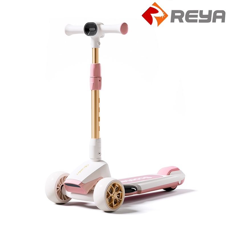 2023 Gute Qualität faltende elektrische Kinder 3 Rad Kick Roller Spielzeug im Freien Roller mit Musik Baby